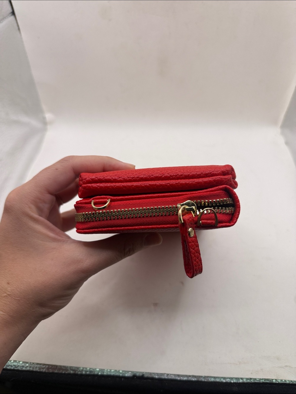 NWOT Carr Ken Crossbody Purse Bag Wallet Clutch Phone Red Kiss Lock Convertible - Picture 13 of 13